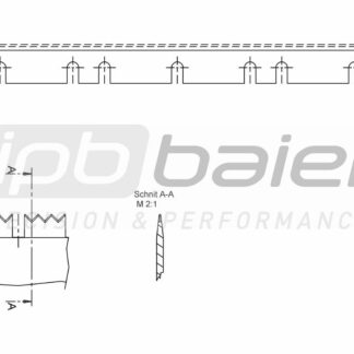 Perforiermesser Goss 532x39x1,62 mm, 9 Schlitze