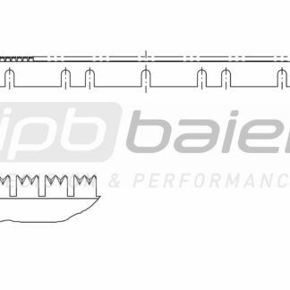 Perforiermesser Goss 532x39x1,62 mm, Ztlg. 2,5 mm, 1,6 : 5,9 mm, 9 Schl
