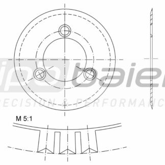 Perforierkreismesser KBA 105/45H7x2 mm  Zahn=3 mm, Lücke=2 mm